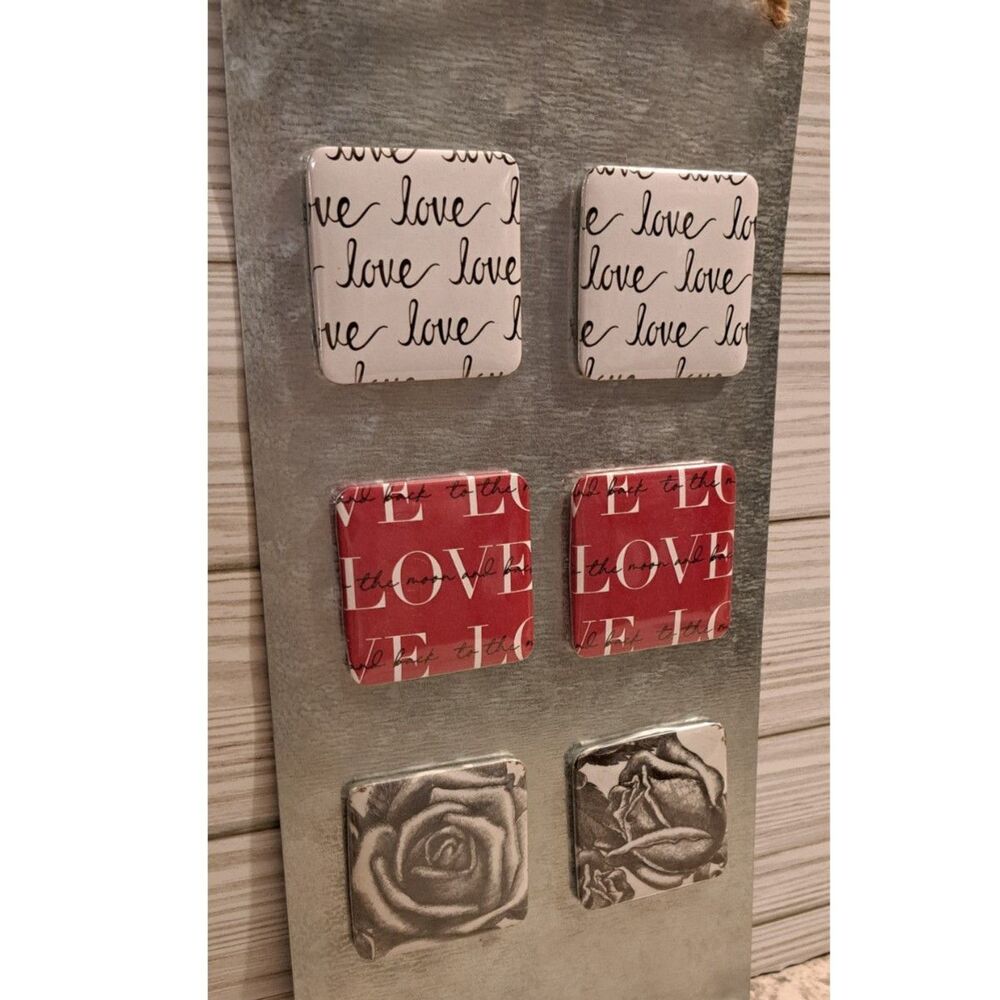 Handmade Valentine Love Magnet Set – Set of 6- romantic, classic, rose